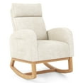 thumbnail image 1 of Gymax Nursery Rocking Chair Upholstered Chenille Rocker Armchair w/ Side Pocket, 1 of 8