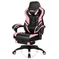 thumbnail image 1 of Gymax Office Computer Desk Chair Gaming Chair Adjustable Swivel w/Footrest Pink, 1 of 10