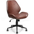 thumbnail image 1 of Gymax Office Home Leisure Chair Mid-Back Upholstered Swivel Height Adjustable Rolling, 1 of 10