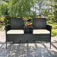 thumbnail image 1 of Gymax One piece Rattan Sofa Set Garden Lawn conjoined Cushioned Seat Furniture, 1 of 9