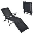 thumbnail image 1 of Gymax Outdoor Adjustable Chaise Lounge Chair Patio Beach Folding Recliner Lounge Black, 1 of 8