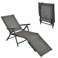 thumbnail image 1 of Gymax Outdoor Adjustable Chaise Lounge Chair Patio Beach Folding Recliner Lounge Grey, 1 of 8