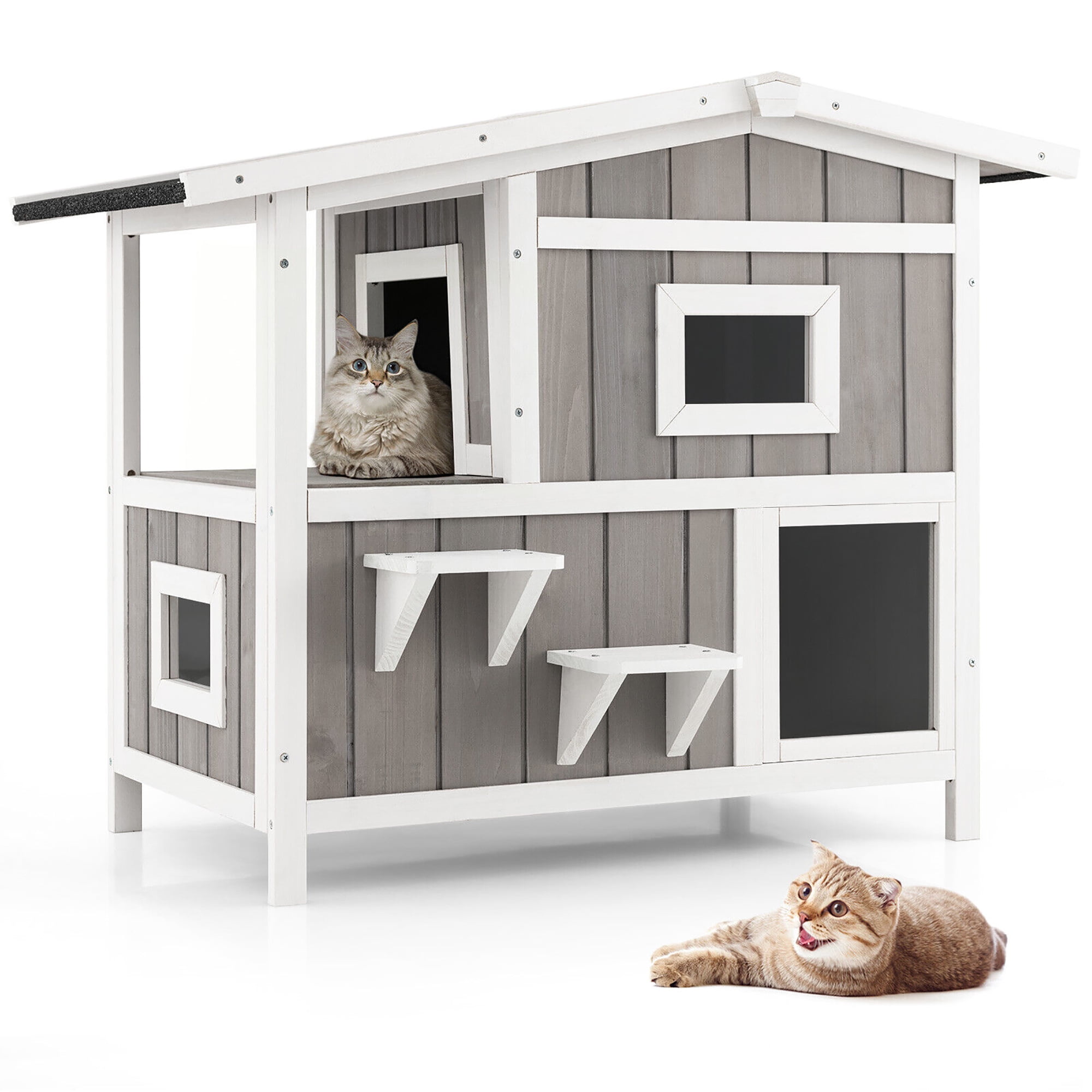 Large Feral Cat House Bizzybrand Shelters for Feral Cats White Two