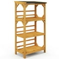 thumbnail image 1 of Gymax Outdoor Wood Garden Shelf 3-Tier Ladder Plant Stand w/ Weatherproof Asphalt Roof, 1 of 10