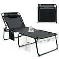 thumbnail image 1 of Gymax Oversize Folding Chaise Lounge Portable Sun Lounger w/ Adjustable Backrest Detachable Pillow, 1 of 9