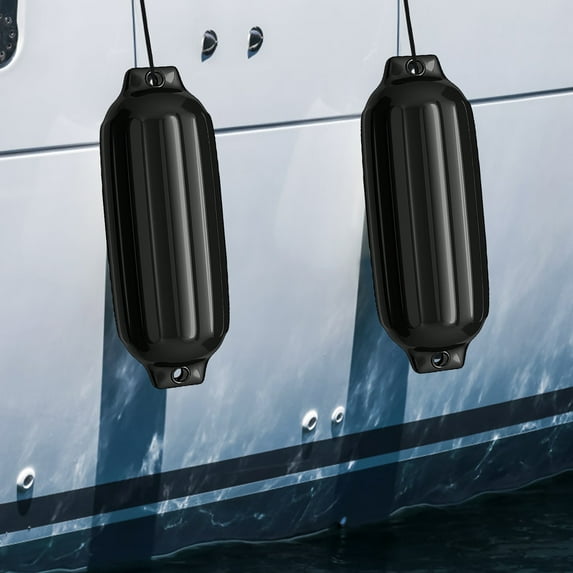 Gymax Pack of 4 27" Boat Fenders Marine Bumper Hand Inflatable Black