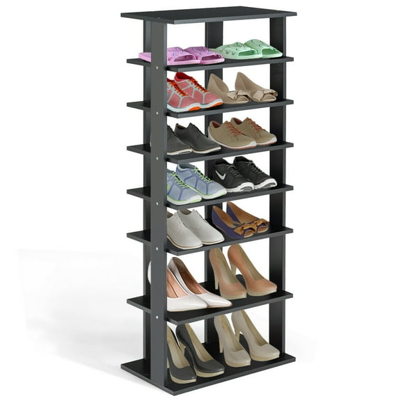 Gymax Patented 7-Tier Dual Shoe Rack Practical Free Standing Shelves Storage Shelves Concise