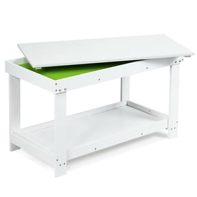 Gymax Patented Wood Kids Activity Play Table Block Table Multifunction W/Storage White