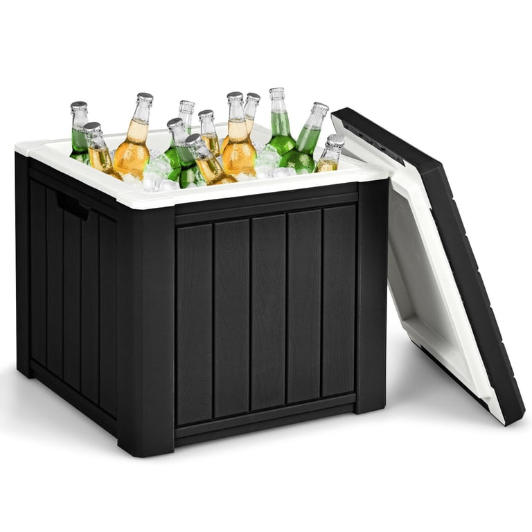 Gymax Outdoor Beverage Party Chest, 10 Gallon Patio Ice Cooler Box