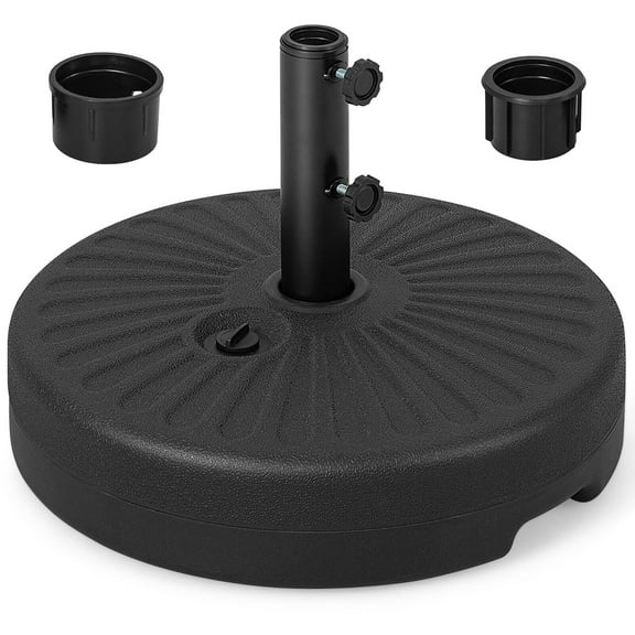 Gymax Patio 19.5'' Fillable Round Umbrella Base Stand Holder Heavy-Duty Pole 1.5''/1.9''