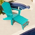 thumbnail image 1 of Gymax Patio Adirondack Chair HDPE Outdoor Lounge Chair w/ Retractable Ottoman Turquoise, 1 of 7