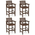thumbnail image 1 of Gymax Patio Bar Stools Set of 4 Tall Adirondack Chair w/ Backrest Armrests & Footrests Brown, 1 of 9