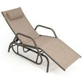 thumbnail image 1 of Gymax Patio Chaise Lounge Glider Recliner Chair Adjustable Sturdy Metal Frame Outdoor Brown, 1 of 9