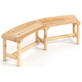 thumbnail image 1 of Gymax Patio Curved Bench for 2-3 People Outdoor Loveseat for Backyard Garden Natural, 1 of 7