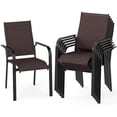 thumbnail image 1 of Gymax Patio Dining Chairs Set of 6 Stackable Outdoor Armchairs w/Metal FrameBackrest, 1 of 8