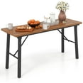 thumbnail image 1 of Gymax Patio Folding Picnic Table Acacia Wood Dining Table w/ Metal Frame, 1 of 10