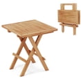 thumbnail image 1 of Gymax Patio Folding Side Table w/ X-shaped Legs & Slatted Tabletop for Backyard, 1 of 9