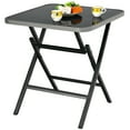 thumbnail image 1 of Gymax Patio Folding Square Dining Table Aluminum Frame Tempered Glass top, 1 of 10