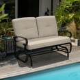 thumbnail image 1 of Gymax Patio Swing Glider Chair Rocking Loveseat Bench for 2 Persons w/ Beige Cushions, 1 of 10