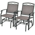 thumbnail image 1 of Gymax Patio Swing Glider Chairs Set of 2 Outdoor Metal Glider Armchairs Garden Poolside, 1 of 8