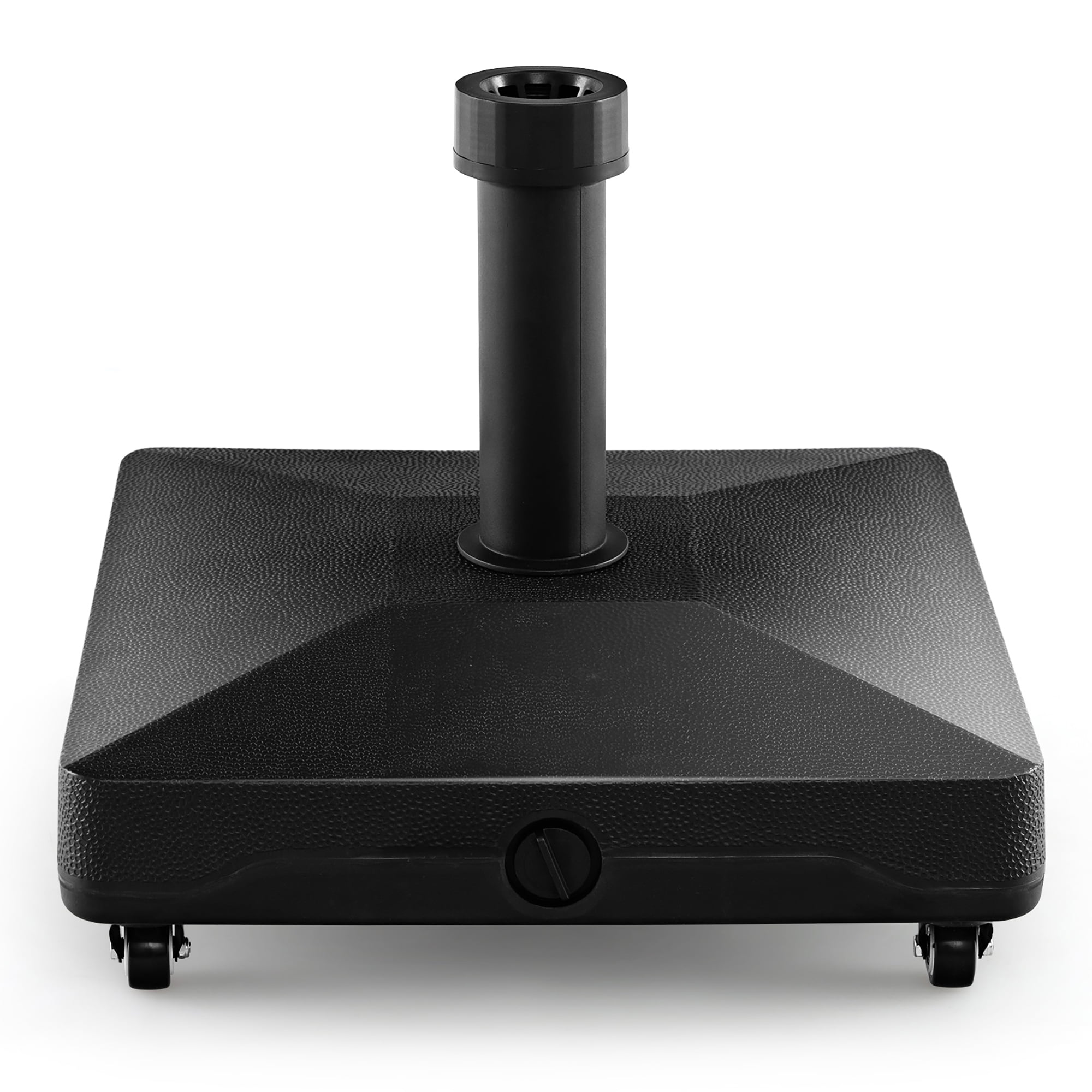 Gymax Patio Umbrella Base w/ 4 Universal Wheels 2 Receivers Square Pole Stand Outdoor