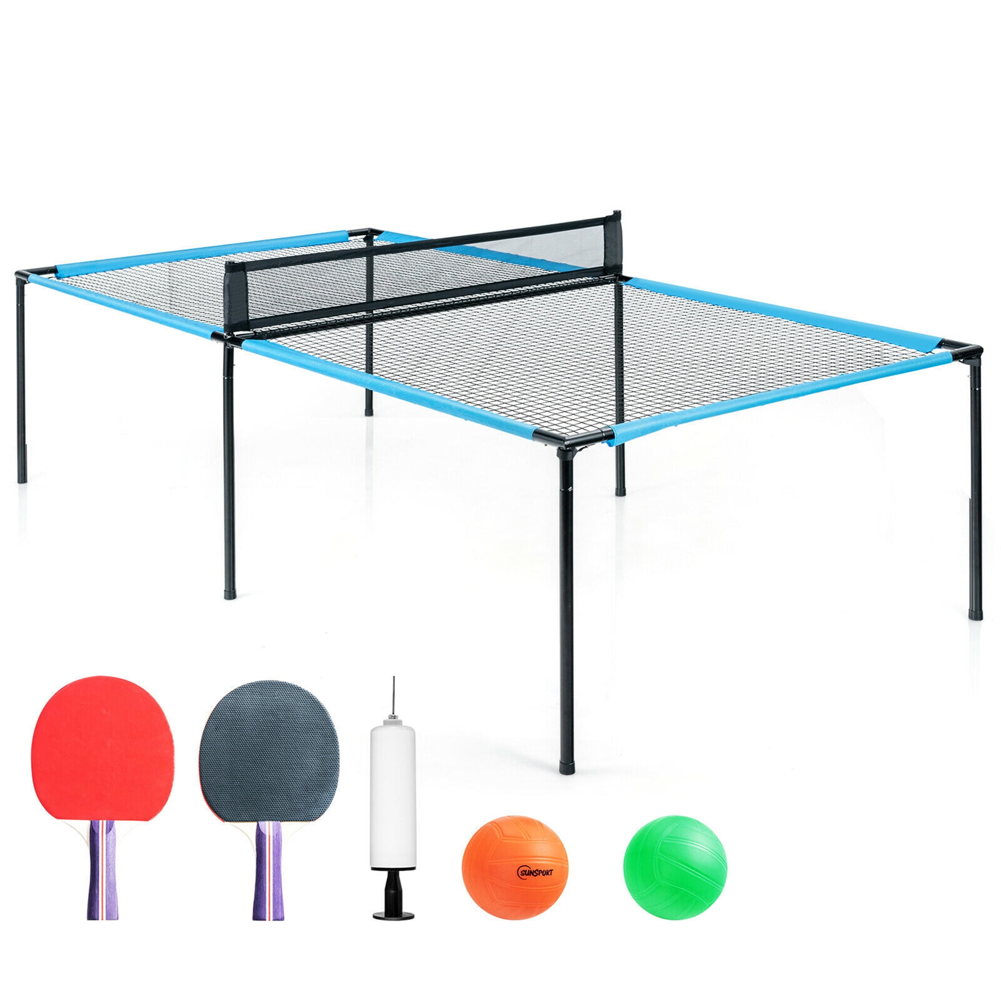 Pong on The Go Portable Table Tennis Playset - Comes with Net, 2  Black/Green Paddles, 3 Balls, and Carry Bag - Indoor/Outdoor Tabletop  Travel Game