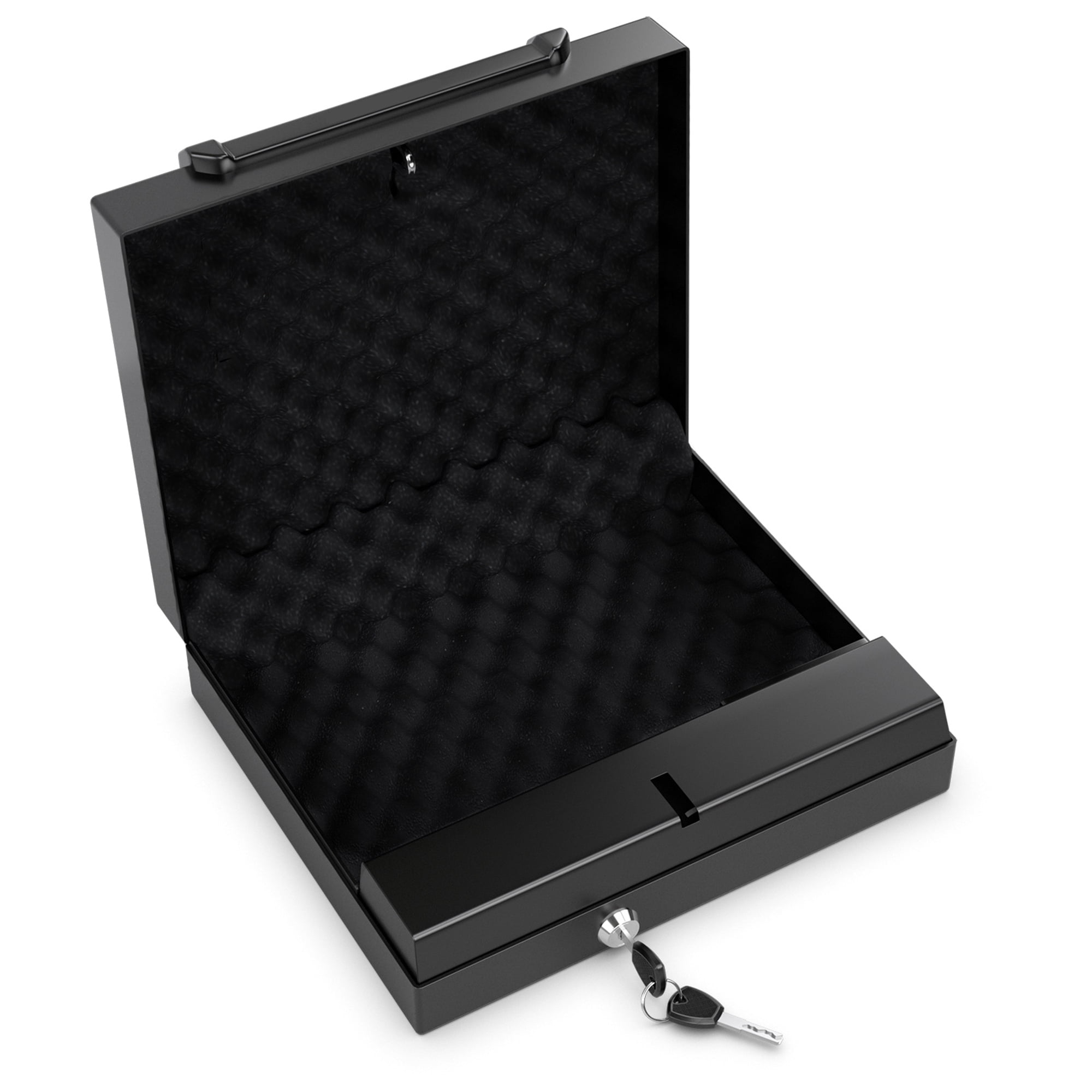 Gymax Pistol Safe Handgun Safe Heavy-Duty Steel Gun Security w/ Backup Keys