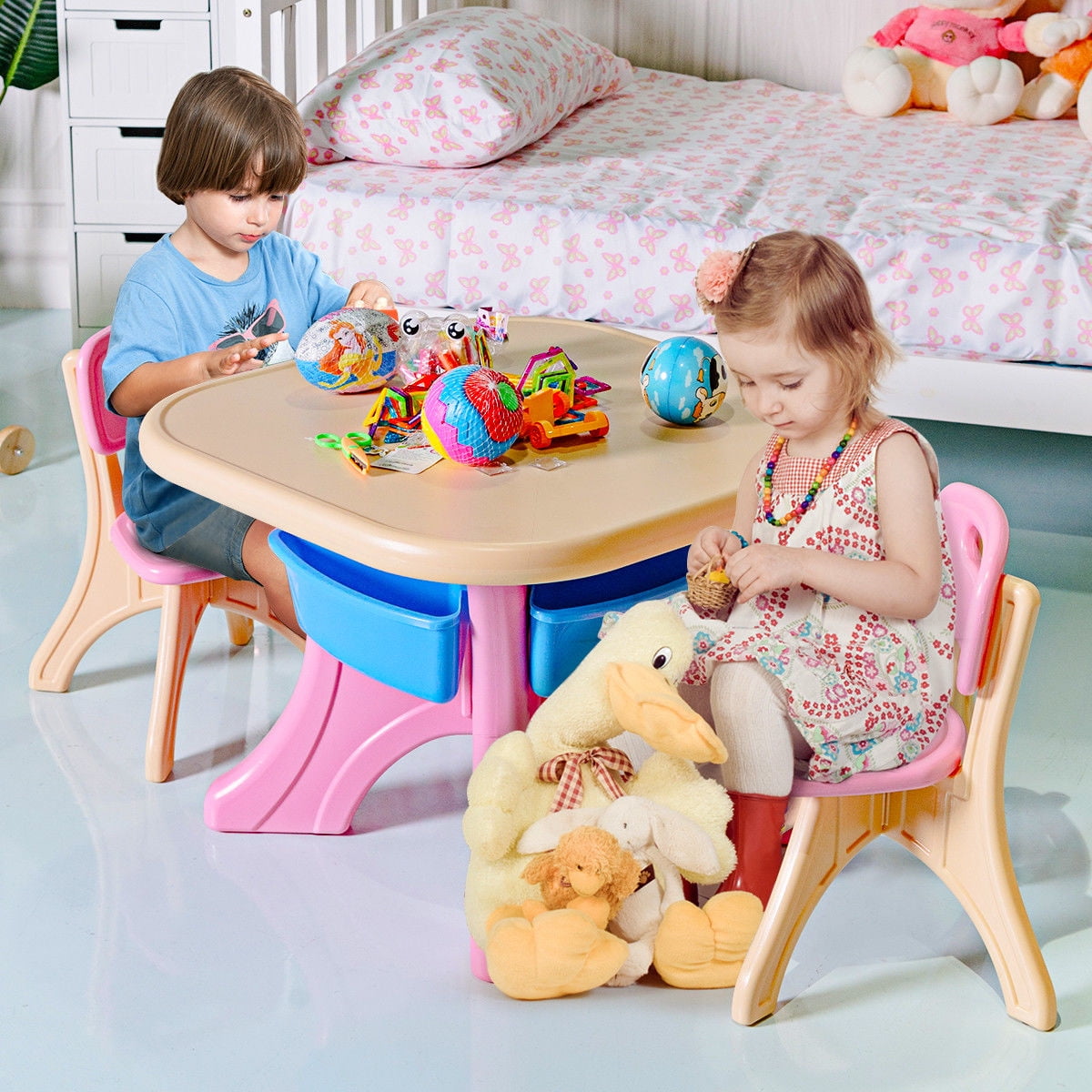 Gymax Plastic Children Kids Table