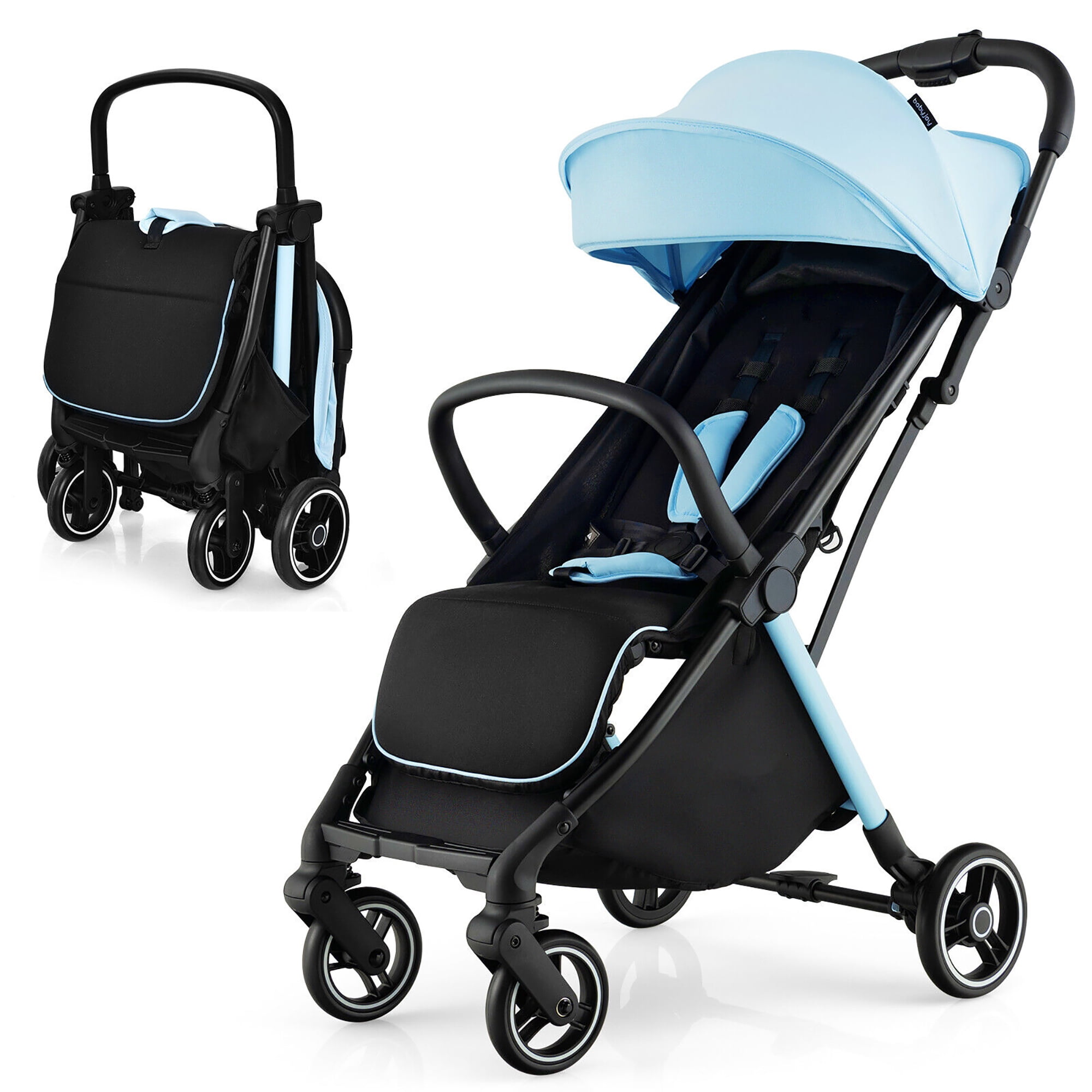Gymax 3 in 1 foldable steel travel system baby stroller pram hotsell