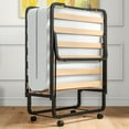 thumbnail image 1 of Gymax Portable Foldable Guest Bed w/ Solid Wood Slats & Metal Frame Rollaway Bed Cot Size for Adults w/ Wheel, 1 of 10