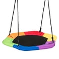thumbnail image 1 of Gymax Portable Hexagon Tree Swing Kids Play Set 37'' w/ Adjustable Height Colorful, 1 of 10