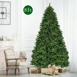 Gymax Pre-Lit 8' Premium Spruce Artificial Christmas Tree Hinged 660 ...