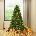 thumbnail image 1 of Gymax Pre-Lit PVC 7' Artificial Christmas Tree Hinged LED Lights Metal Stand, 1 of 9