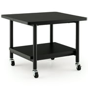 Gymax Printer Stand w/ Storage Under Desk Printer Table w/ 4 Wheels Black