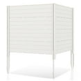 thumbnail image 1 of Gymax Privacy Fence Screen 48'' L x 46'' H Air Conditioner Fence w/ 5 Ground Stakes Outside White, 1 of 10