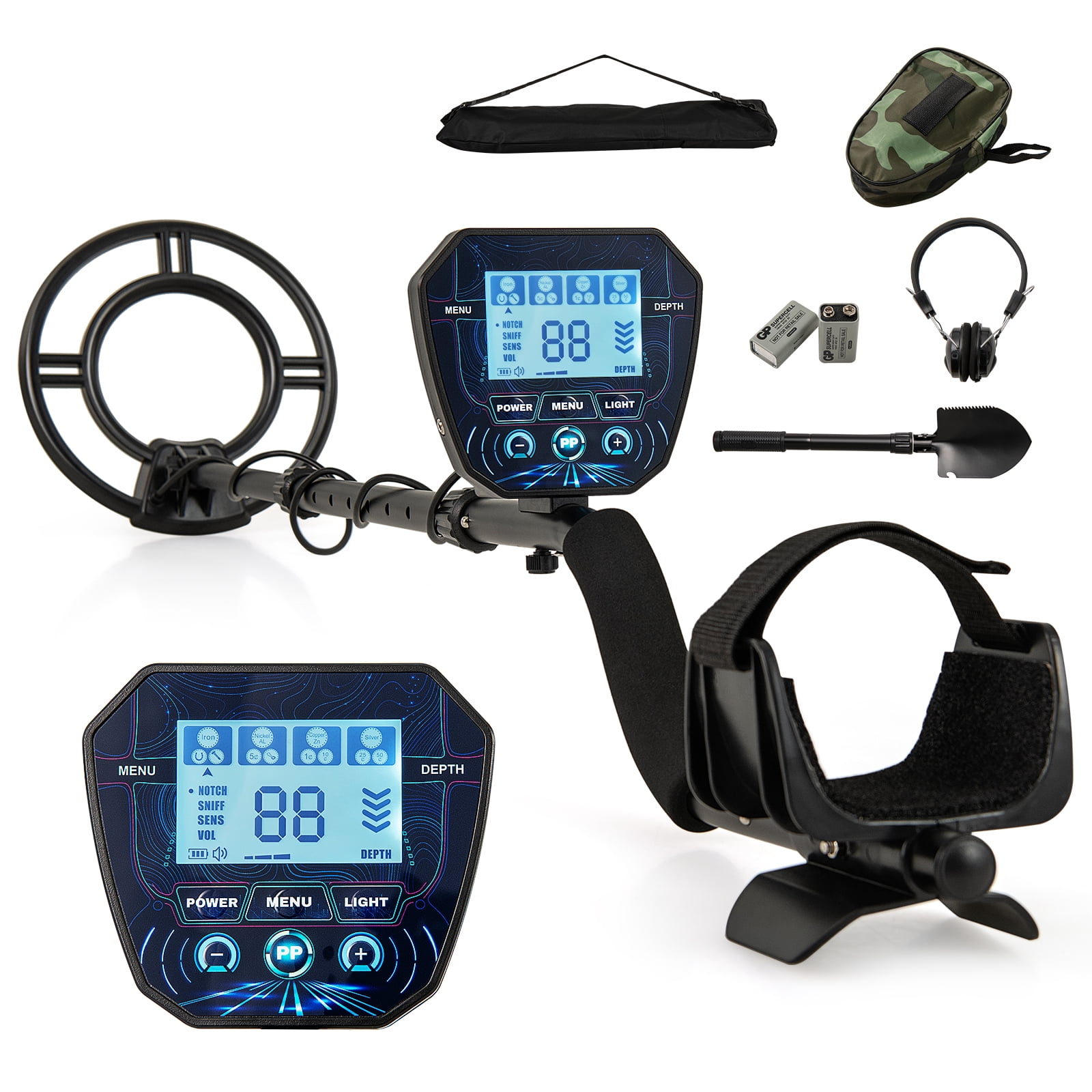 Gymax Professional Metal Detector for Adults Waterproof Pinpoint Advanced DSP Chip
