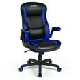 thumbnail image 1 of Gymax Racing Style Office Chair Ergonomic Adjustable Computer Chair w/Flip-up Arm Blue, 1 of 10