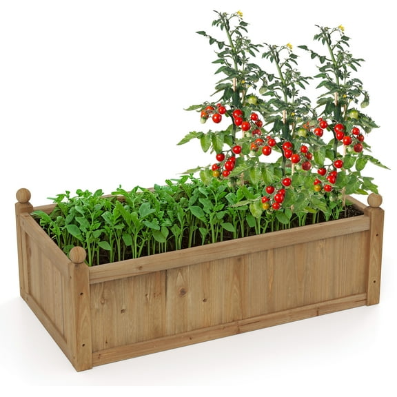 Gymax Raised Garden Bed 46'' x 24'' x 16'' Planter Box w/ 4 Drainage Holes for Patio