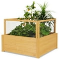 thumbnail image 1 of Gymax Raised Garden Bed Guard Fence Wooden Garden Box with 9 Grids & Critter, 1 of 10