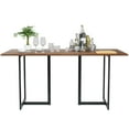 thumbnail image 1 of Gymax Rectangular Dining Table w/ Wooden Top Metal Frame Kitchen Dining Room 63'', 1 of 7