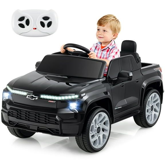 Gymax Ride on Car 12V Licensed Chevrolet Truck Kids' Electric Vehicles Gift for 3+ Black