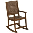 thumbnail image 1 of Gymax Rocking Chair with PU Seat & Rubber Wood Frame Safe & Smooth Rocking Motion, 1 of 9