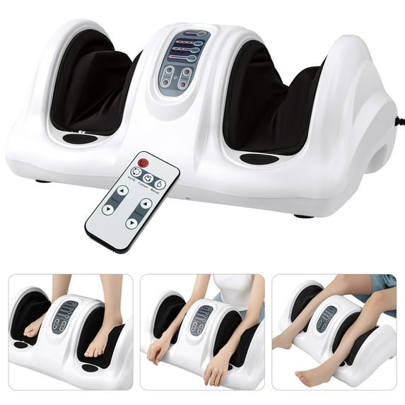 Gymax Rolling Foot Massager Shiatsu Foot Massage Machine w/ Remote Control White