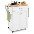 thumbnail image 1 of Gymax Kitchen Island on Wheels Rolling Kitchen Cart w/ Drawer & Storage Cabinet Spice Rack, 1 of 10