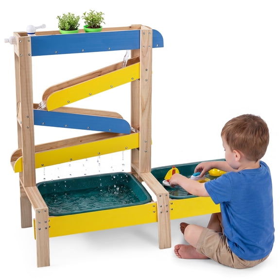 Gymax Sand & Water Table for Toddlers Fir Wood Montessori Sensory Play Activity Table