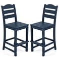 thumbnail image 1 of Gymax Set Of 2 Outdoor HDPE Bar Stool Patio Tall Chair Backrest Footrest All Weather Navy, 1 of 10