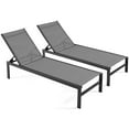 thumbnail image 1 of Gymax Set Of 2 Patio Chaise Lounge Outdoor Adjustable Lounge Chair W/ 6-Position Backrest Grey, 1 of 9