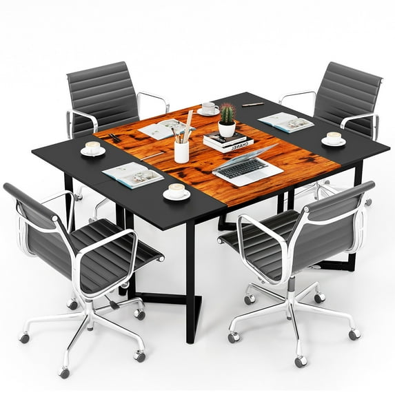 Gymax Set of 2 63''Large Conference Table Meeting Room Desk Computer Workstation Hook