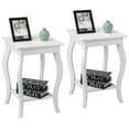 thumbnail image 1 of Gymax Set of 2 Accent Side Table Sofa End Table Night stand Coffee Table w/ Shelf White, 1 of 10