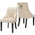 thumbnail image 1 of Gymax Set of 2 Button-Tufted Dining Chair Upholstered Armless Side Chair Beige, 1 of 8